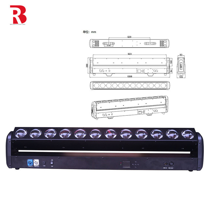 12pcs 30W RGBW 4in1 شعاع LED 3 درجه نور بار روشنایی صحنه برای استودیوی تئاتر
