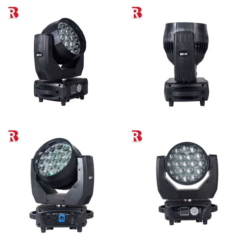LED Moving Head 19*15 RGBW Beeye Stage DMX512 DJ Light ZOOM برای دیسکو بار