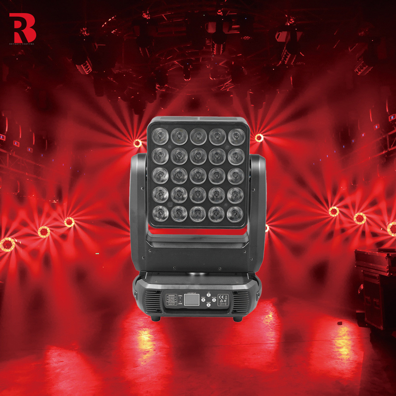 25*12W RGBW 4in1 LED ماتریس حرکت نور سر برای DJ کنسرت رویداد نشان می دهد