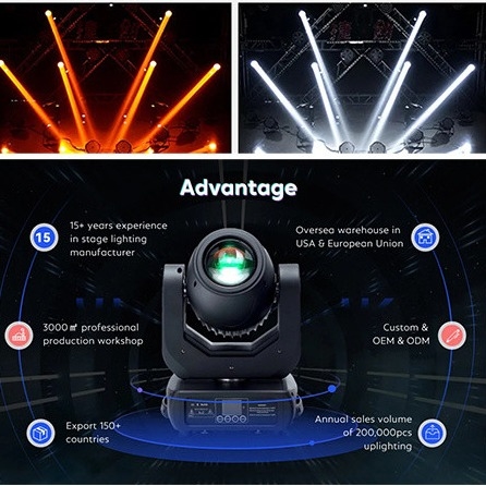 150W DMX 100W LED White Stage Light Beam Spot Wash Head Moving For Party dj چراغ های جلو حرکت کننده