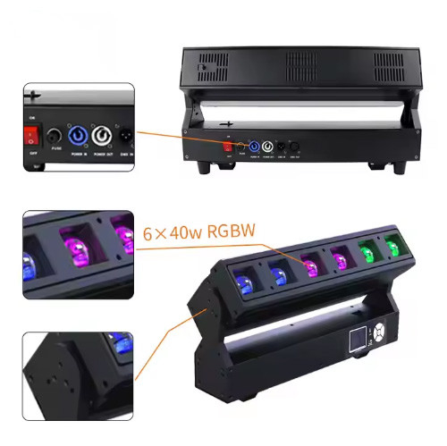 کیفیت بالا 6 * 40W شعاع شستشوی بار حرکت سر صحنه نور چین تولید