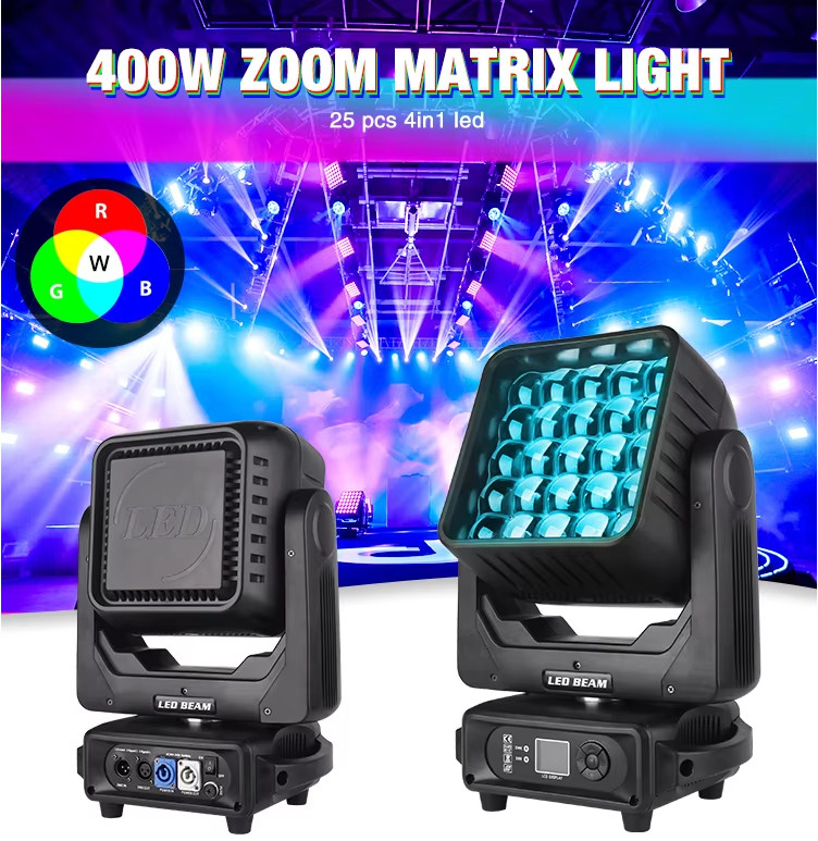 RGBW حرکت سر صحنه نور 5 * 5 ماتریس DMX حرکت سر