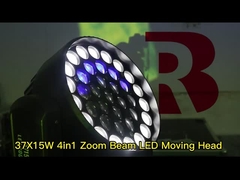 سر حرکت LED 37 * 15W Rgbw 4in1 لباس LED شستشو زوم سر حرکت